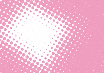 Pop art background pink and white dots design in retro comics book style, vector