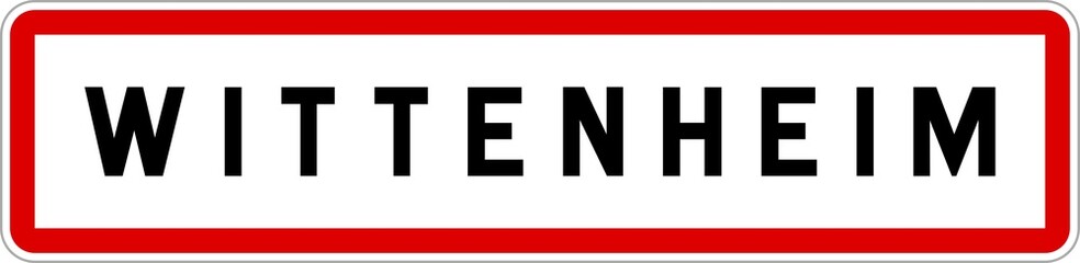 Panneau entrée ville agglomération Wittenheim / Town entrance sign Wittenheim