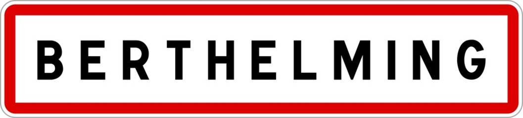 Panneau entrée ville agglomération Berthelming / Town entrance sign Berthelming