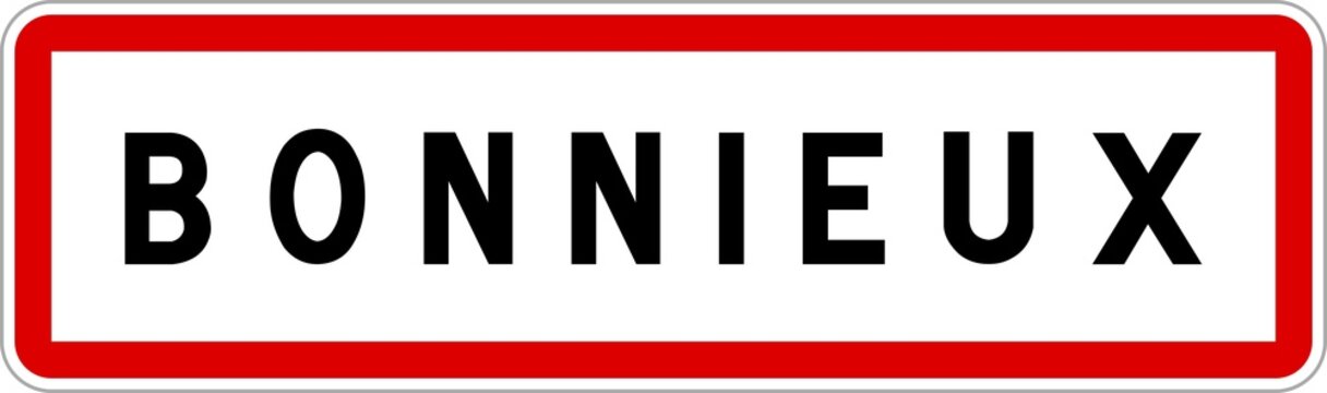 Panneau entrée ville agglomération Bonnieux / Town entrance sign Bonnieux