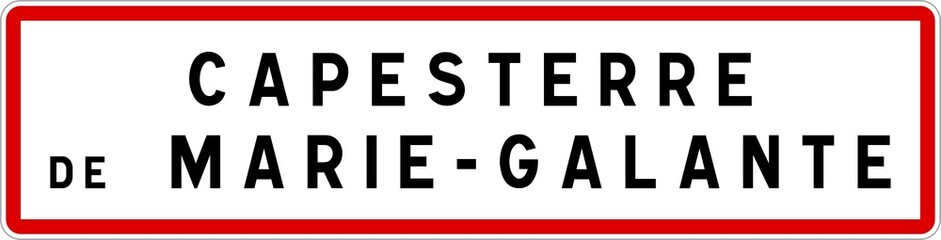 Panneau entrée ville agglomération Capesterre-de-Marie-Galante / Town entrance sign Capesterre-de-Marie-Galante