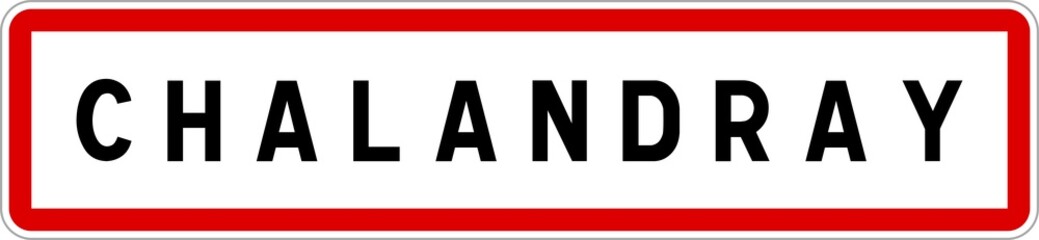Panneau entrée ville agglomération Chalandray / Town entrance sign Chalandray