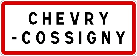 Panneau entrée ville agglomération Chevry-Cossigny / Town entrance sign Chevry-Cossigny