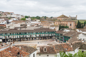 panoramic view of chinchon plaza mayor, Spain