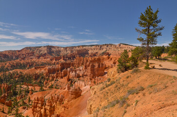Fototapeta na wymiar panoramic view of Bryce Canyon from Sunrise Point, (Bryce Canyon National Park, Utah, United States)