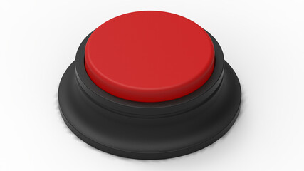 red button isolated 3d illustration render