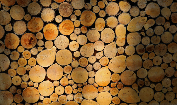 Stack Texture Of Firewood Background