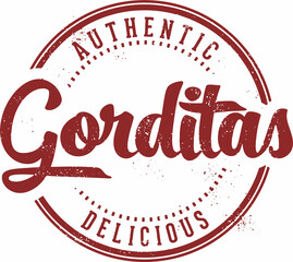 Authentic Mexican Gorditas Restaurant Menu Stamp