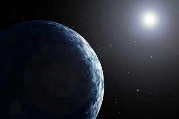 Exoplanet on the background of space. Elements of this image furnished by NASA