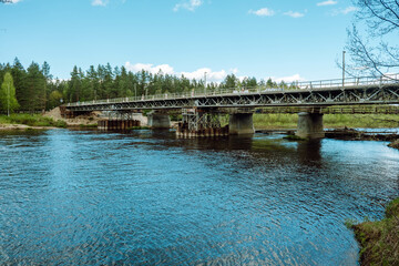 bridge repair and temporary bridge over the river Gauja, Latvia