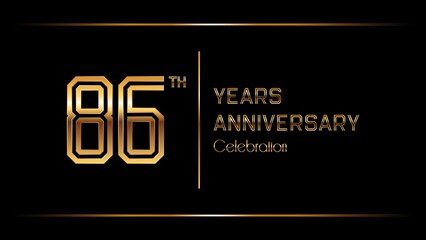 86 Years Anniversary logotype. Anniversary celebration template design for booklet, leaflet, magazine, brochure poster, banner, web, invitation or greeting card. Vector illustrations.