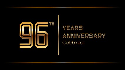 96 Years Anniversary logotype. Anniversary celebration template design for booklet, leaflet, magazine, brochure poster, banner, web, invitation or greeting card. Vector illustrations.