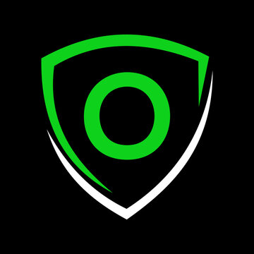 Shield Logo On Letter O Vector, Privacy icon Safe and Protection Logotype Sign Template