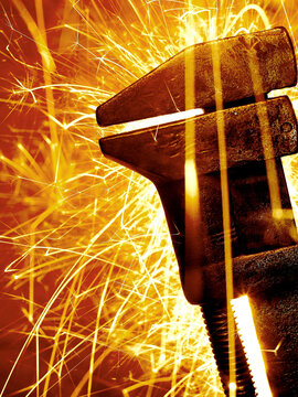sparks from welding