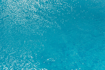 Blue ripped water in swimming pool. water surface background