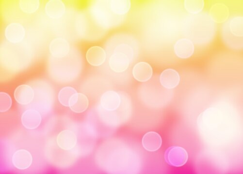 Yellow and pink abstract bokeh beautiful background blur.