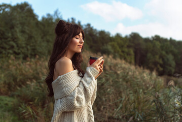 Photo session in autumn park