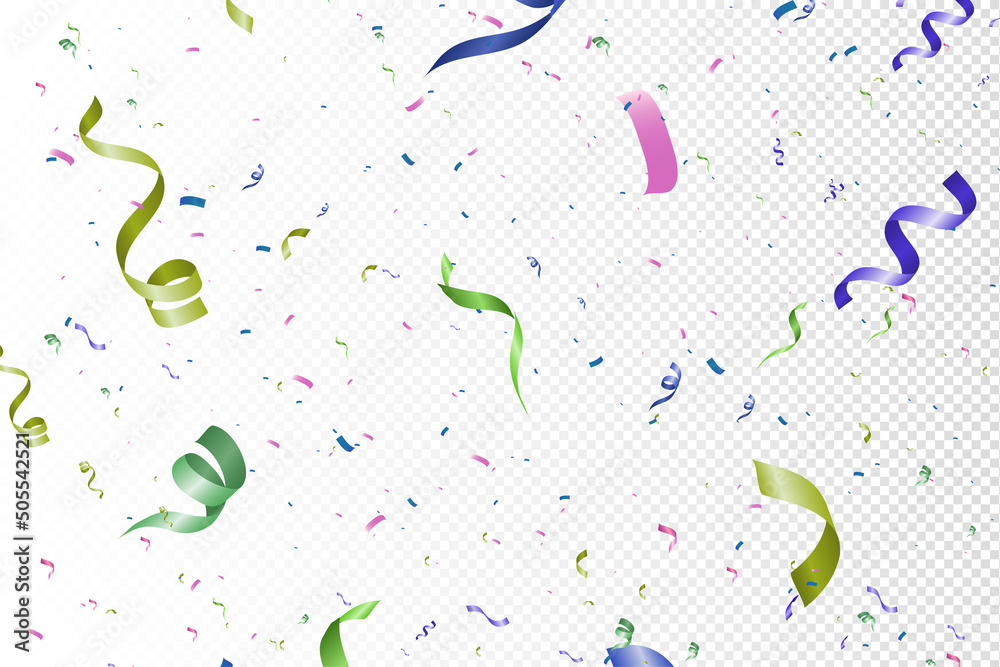 Poster Abstract colorful confetti decorative transparent background vector