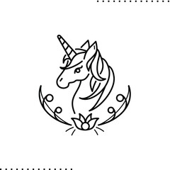 Obraz premium Unicorn vector isolated icon on white