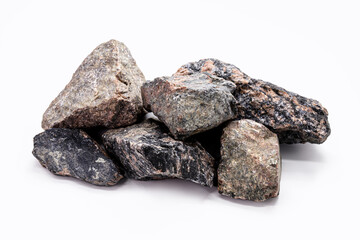 paving stones, sandstone, concrete, slate, limestone or granite, isolated white background