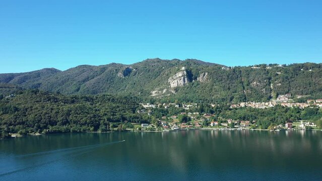 The Belvedere Alzo di Pella in the middle of the green countryside by Lake Orta in Europe, Italy, Piedmont, in summer, on a sunny day.