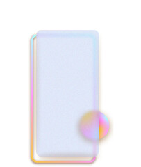 Smartphone glass morphism screen with geometric shape 