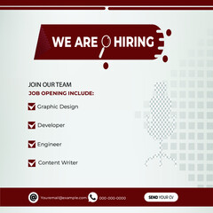 We are hiring job post vacancy for social media post design or advertisement banner