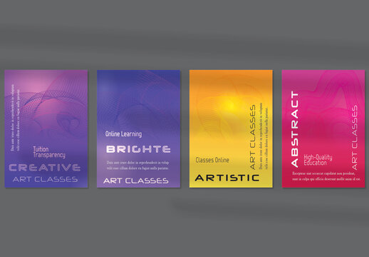 Flyer Layout with Curvy Lines on Bright Gradient Glow