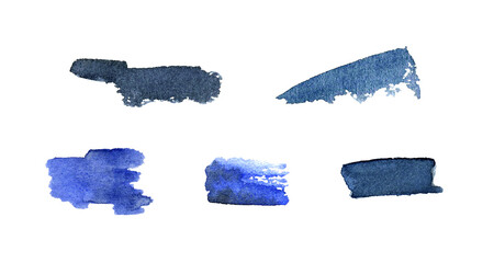 Watercolor fills dark blue texture, dark spots and strokes