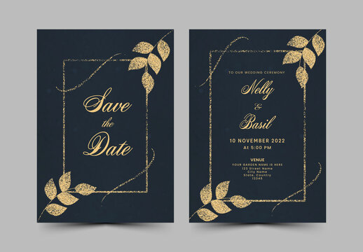 Floral Transparent Wedding Card Stationery or Invitation Card Layout