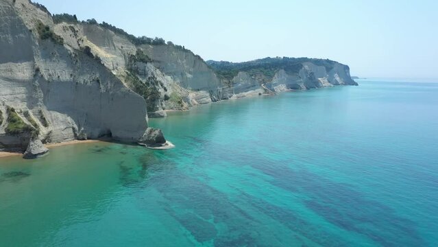 sheer white cliffs of Cape Drastis near Peroulades