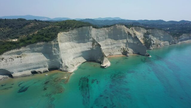 sheer white cliffs of Cape Drastis near Peroulades