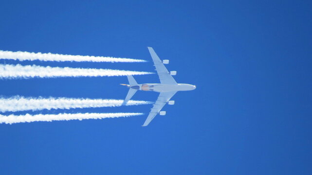 contrails jet trails plane blue sky 380