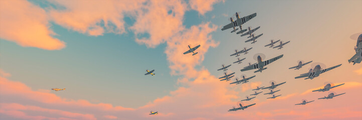 Naklejka na ściany i meble war plane in the sky