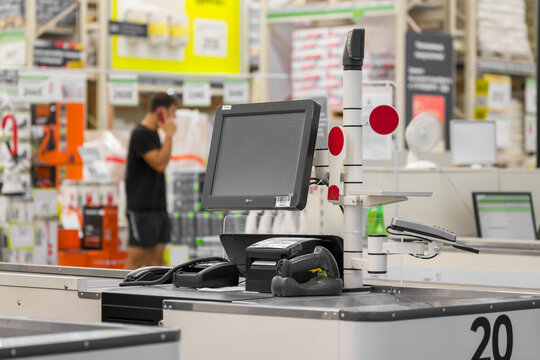electronic cash register in the store, Russia, Tver 06.22.2021