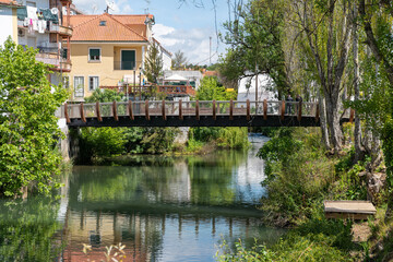 Bridge over River Almonda in the Historic Center of the city of Torres Novas, district of Santarem