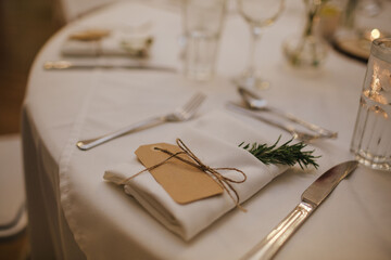 Closeup shot of tableware for a special event