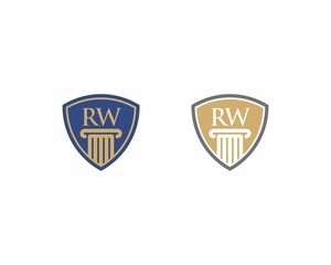 Naklejka premium Letters RW, Law Logo Vector 001