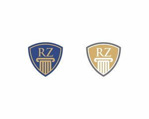 Letters RZ, Law Logo Vector 001