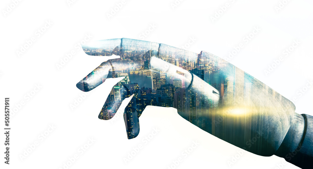 Poster robot hand artificial intelligence ai self learning improving development problem solving solution t
