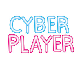 neon cyber player signboard
