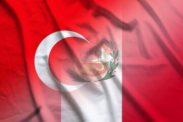 Turkey and Peru national flag international contract PER TUR