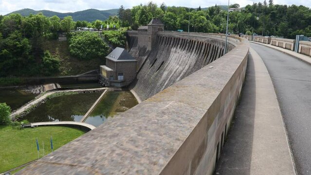 the edersee dam building  in germany in summer 30fps 4k