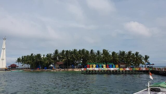 May 10th 2022, Bontang, East Kalimantan Indonesia, Beras Basah island, tropical beach and ocean vacation tourism spot