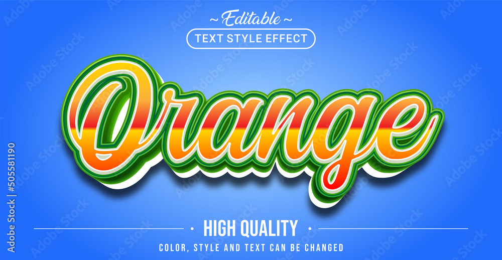 Poster Editable text style effect - Orange text style theme.