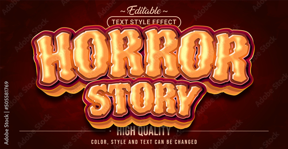Poster Editable text style effect - Horror Story text style theme.