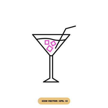 Cocktail icon icons  symbol vector elements for infographic web