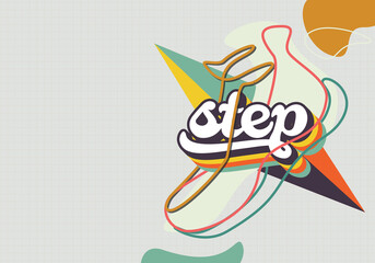 Abstract lifestyle graffiti design with sneaker and typography. Vector illustration.