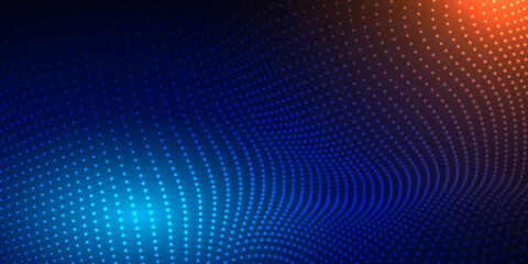 Obraz premium Abstract background with flowing particles. Digital future technology concept. Vector illustration.