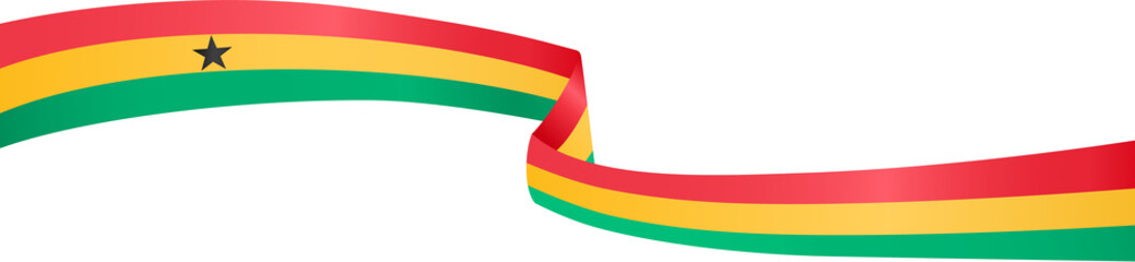 Ghana flag wave  isolated  on png or transparent background,Symbol Ghana. vector illustration - obrazy, fototapety, plakaty